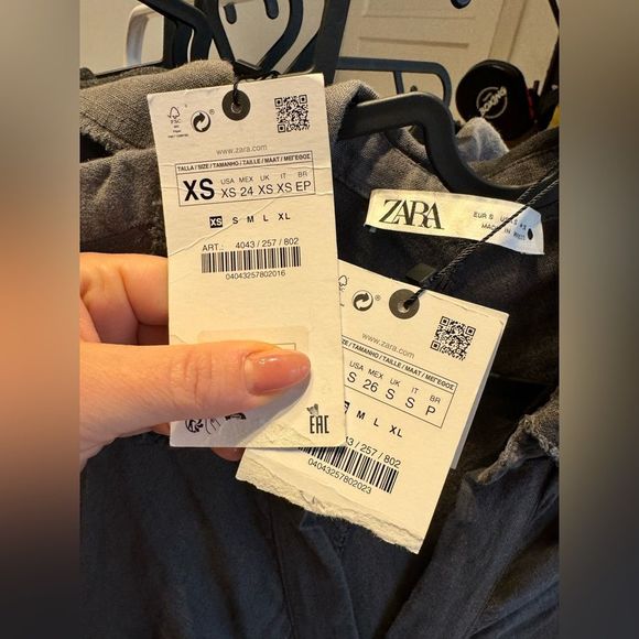 New ZARA LINEN SHIRTDRESS size XS S long Midi 100% linen Sleeveless V-neck dress - Picture 12 of 16